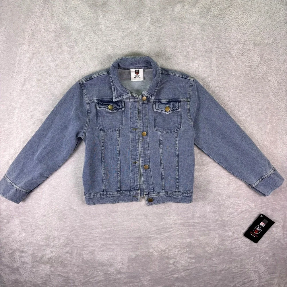 Wes and‎ Willy Youth Denim Jacket Sz M (10) LSU Tigers Button Front New w/ Tags